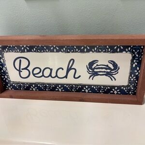 Beach Sign with Crab Design